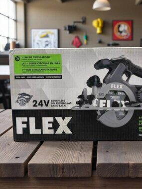 NEW FLEX 24-volt 6-1/2-in Brushless Cordless In-Line Circular Saw LED Bare Tool